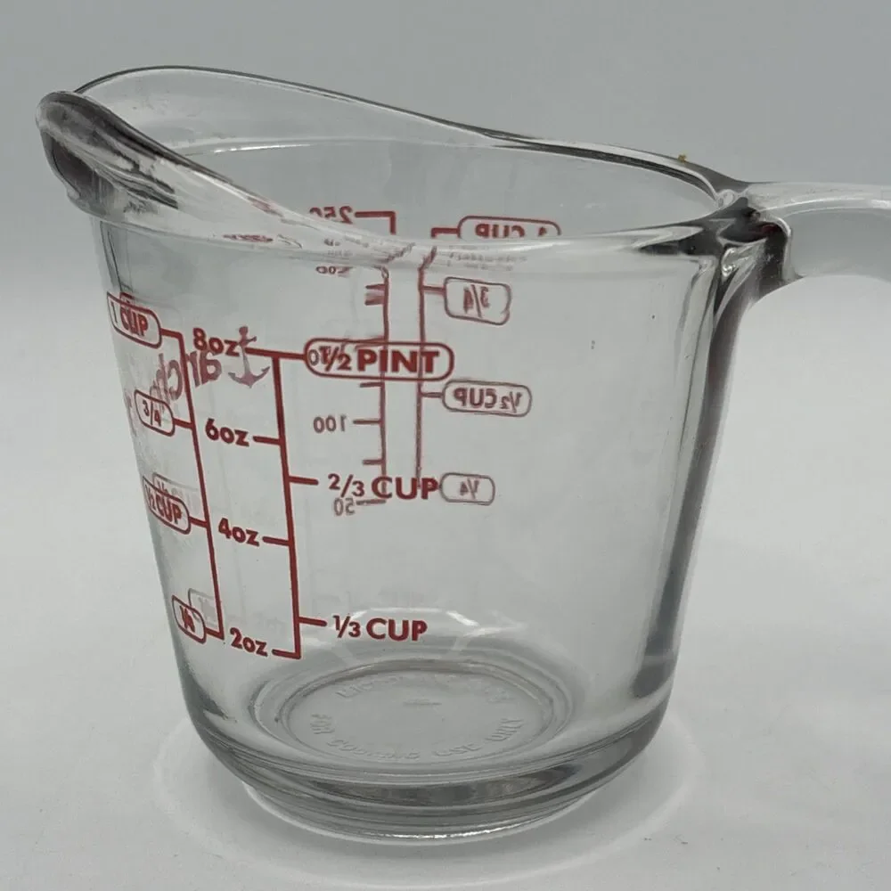 Anchor Hocking 1 Cup (8 Ounce Capacity) Glass Measuring Cup